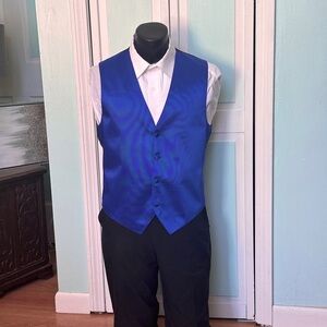 Royal Blue Sapphire Twill Closed Back Vest Wedding Prom Men’s Medium M